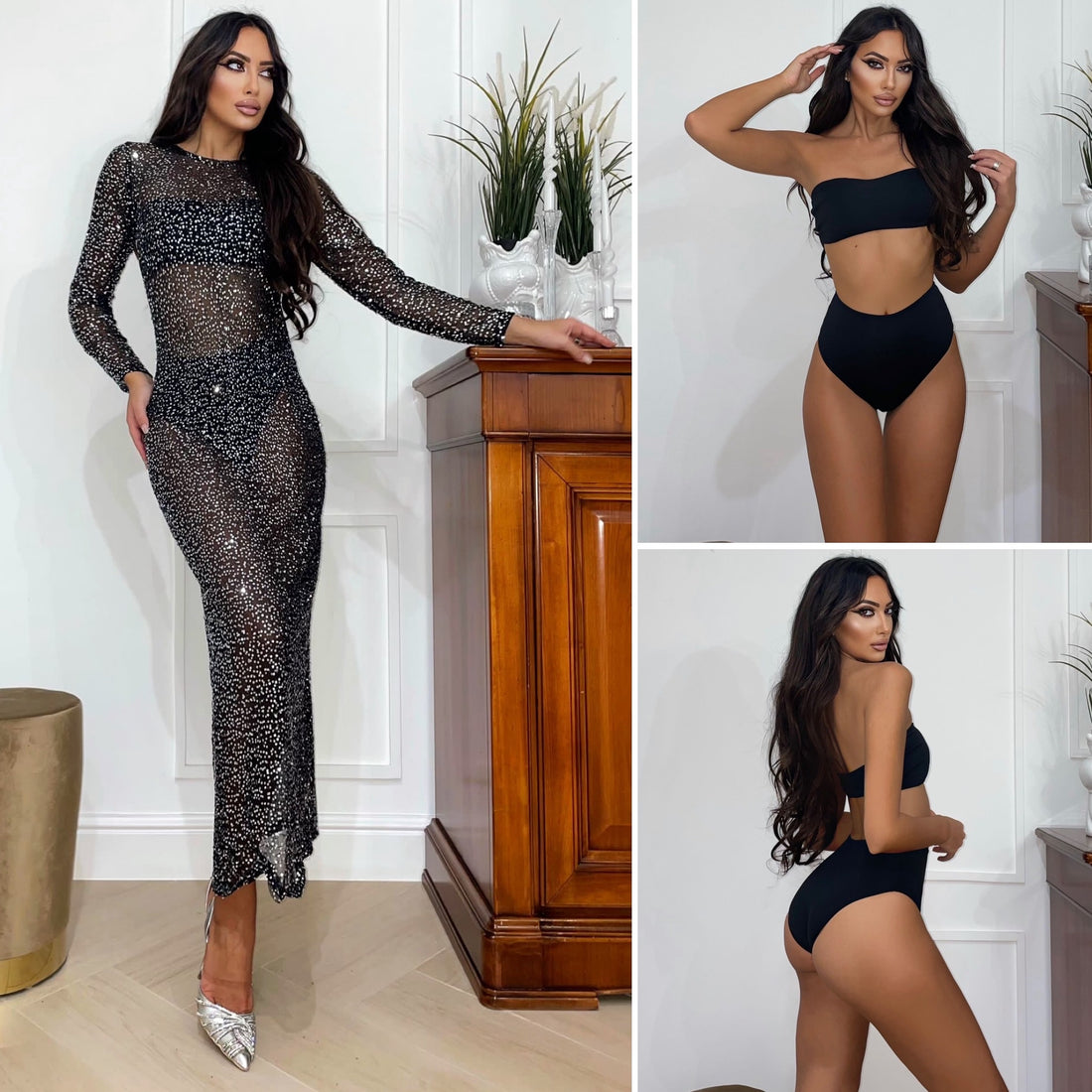 Top più culotte nero - R.a. Boutique 