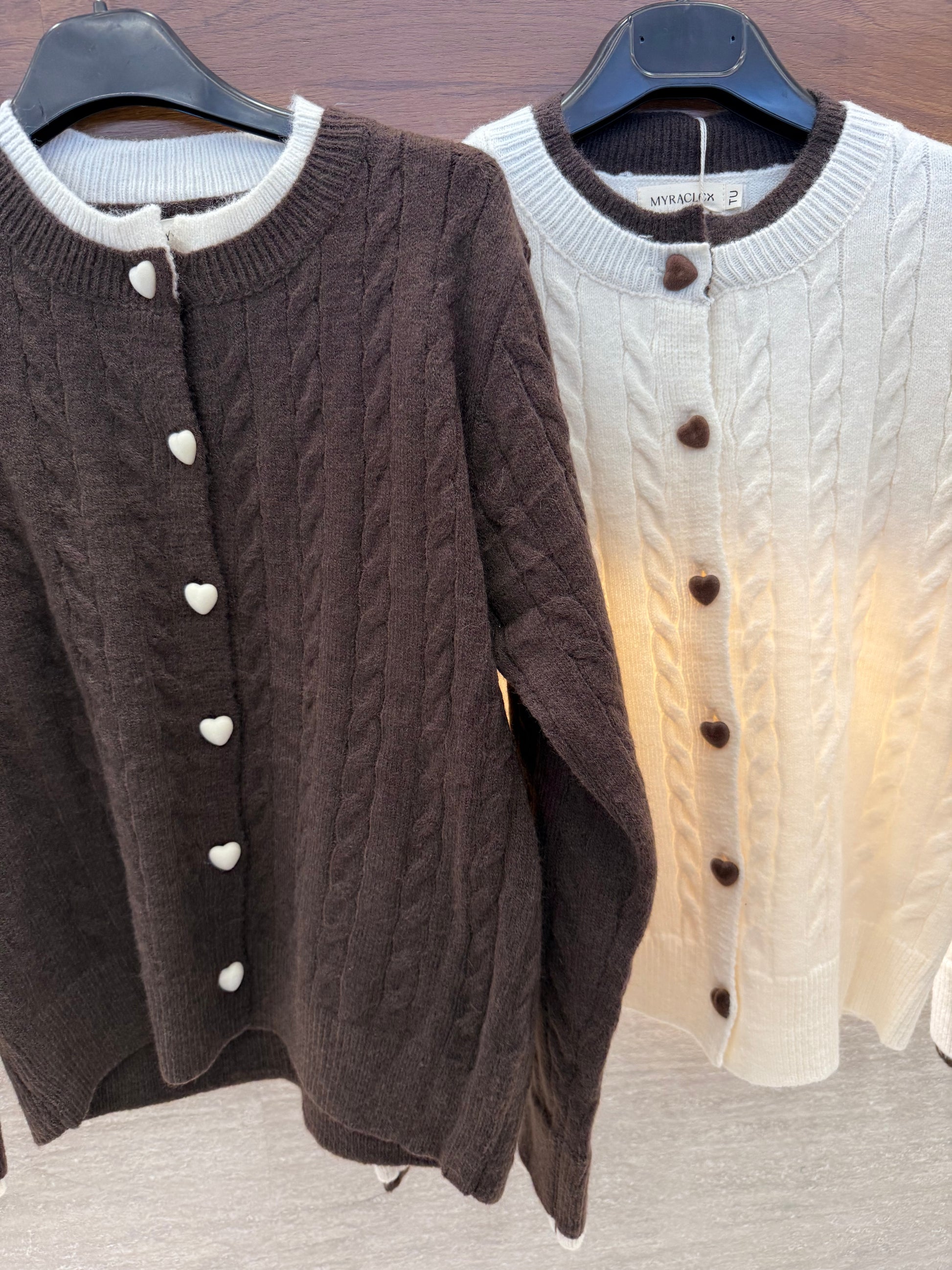 Maglione a trecce con cuori - R.a. Boutique