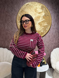 Maglioncino a righe bordeaux - R.a. Boutique