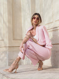 Completo due pezzi giacca e pantalone rosa - R.a. Boutique 