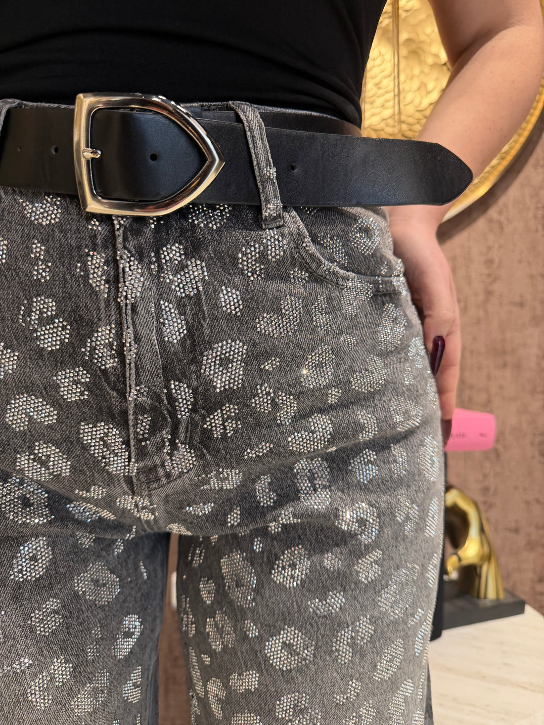 Jeans Animalier Grey con cintura - R.a. Boutique