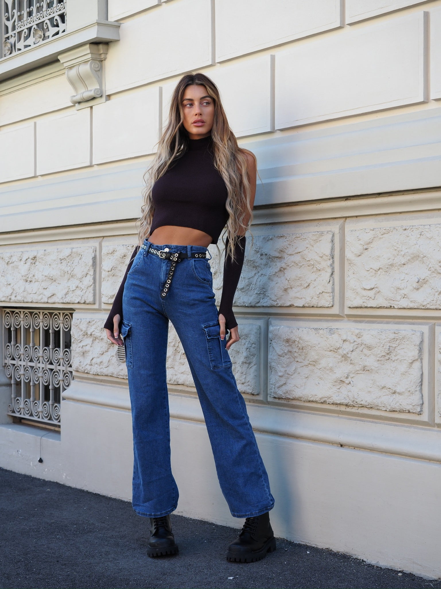 Top choco con manicotti - R.a. Boutique 