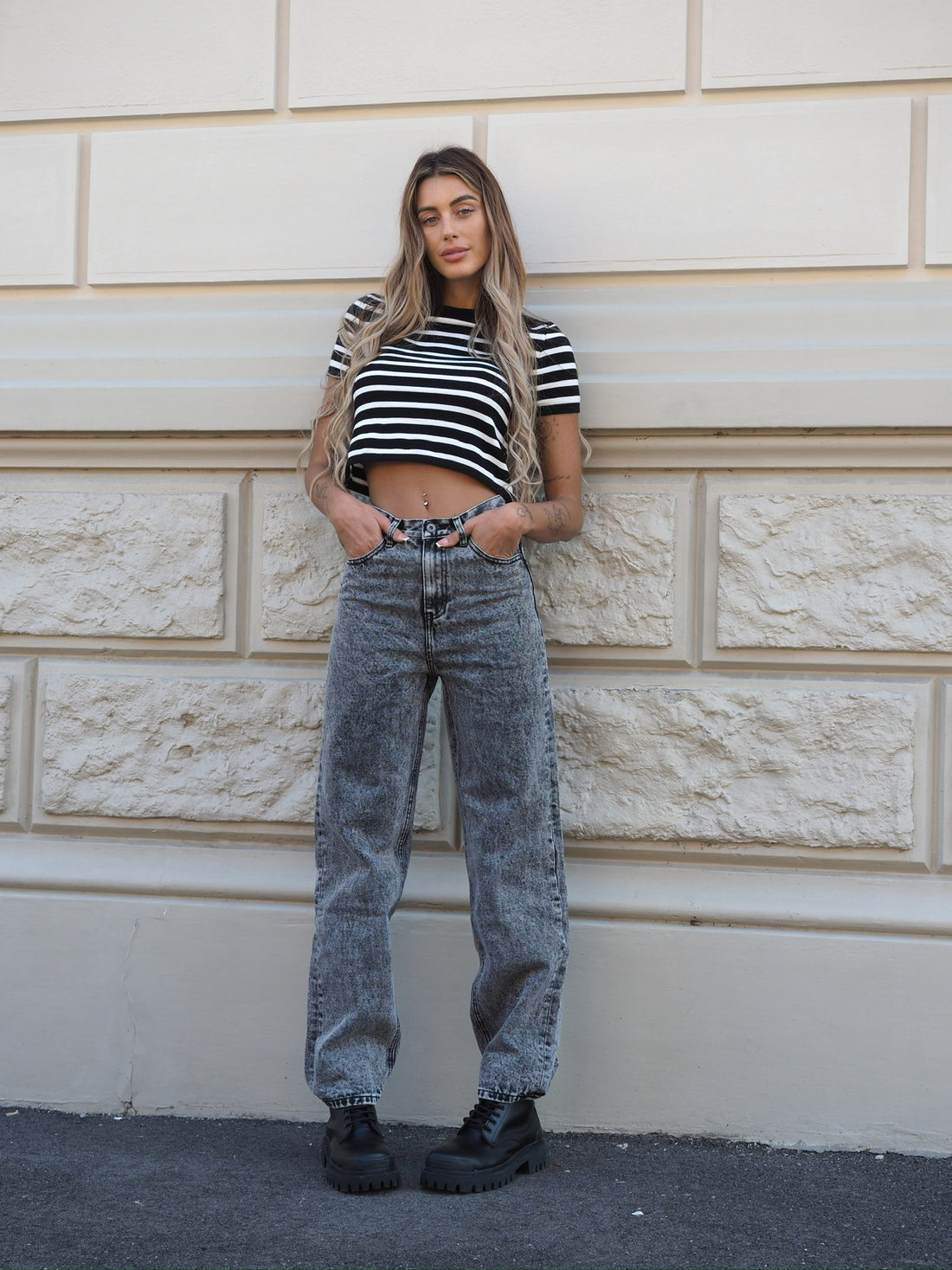 Maglia a manica corta a righe - R.a. Boutique 