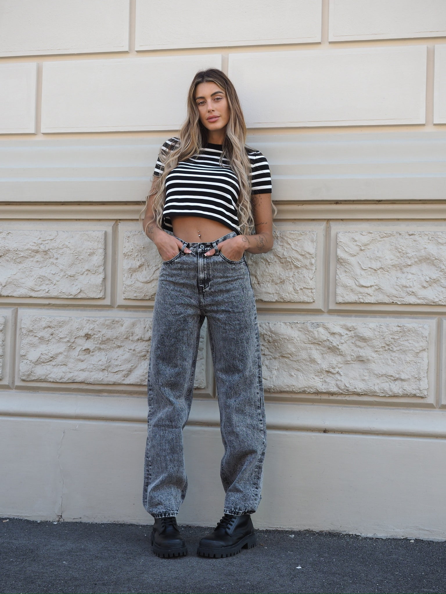 Maglia a manica corta a righe - R.a. Boutique 