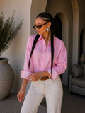 Camicia con collo e polsino a righe - R.a. Boutique