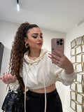 Felpa cropped con cappuccio - R.a. Boutique