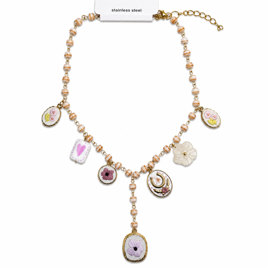 Collana Fiori Lilla a Y - R.a. Boutique
