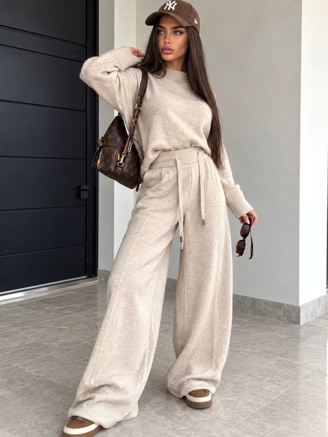 Completo Soft Winter in Maglia con Pantalone – Beige - R.a. Boutique
