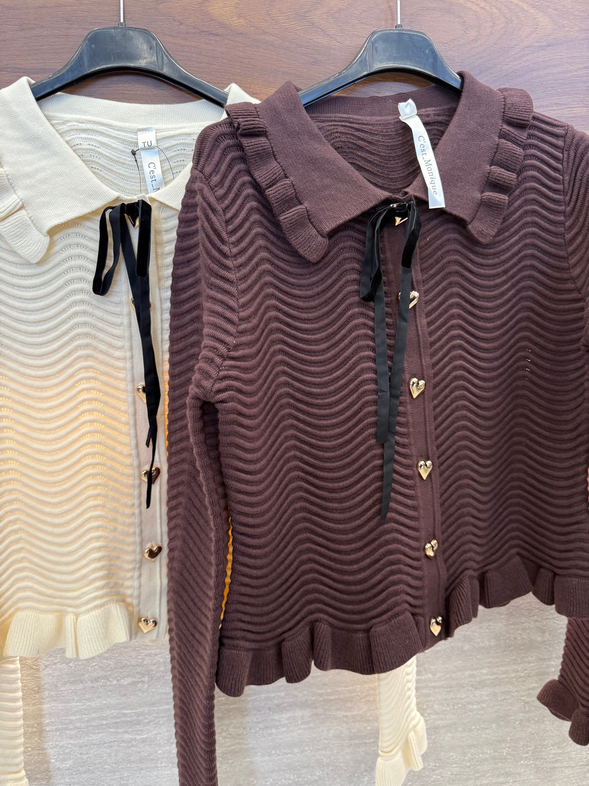 Maglioncino con rouches e bottoni a cuore - R.a. Boutique