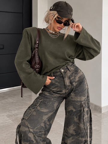Maglia Army Icon con Spalle Imbottite – Verde Militare - R.a. Boutique
