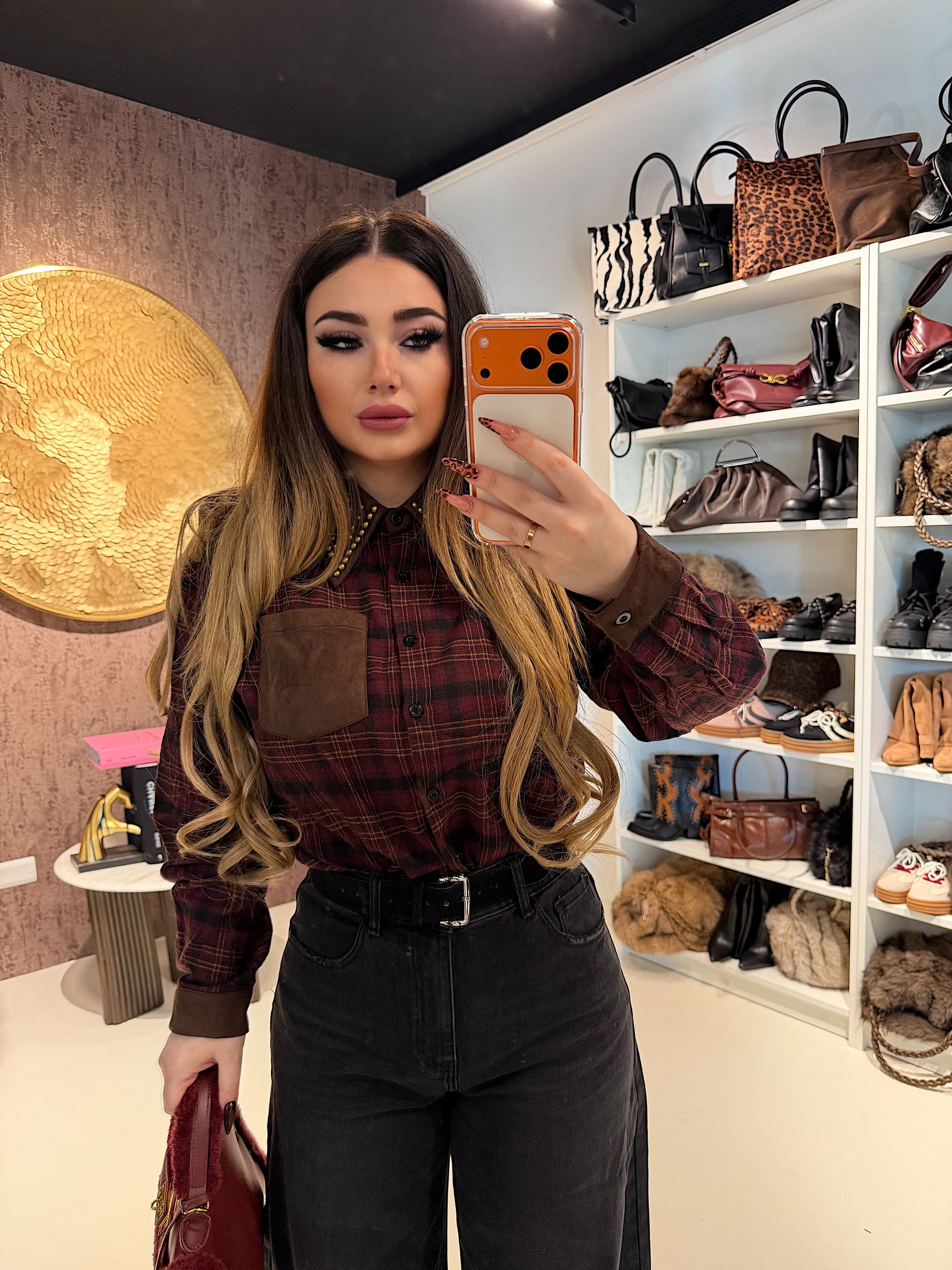 Camicia Rockwood a Quadri con Borchie - R.a. Boutique