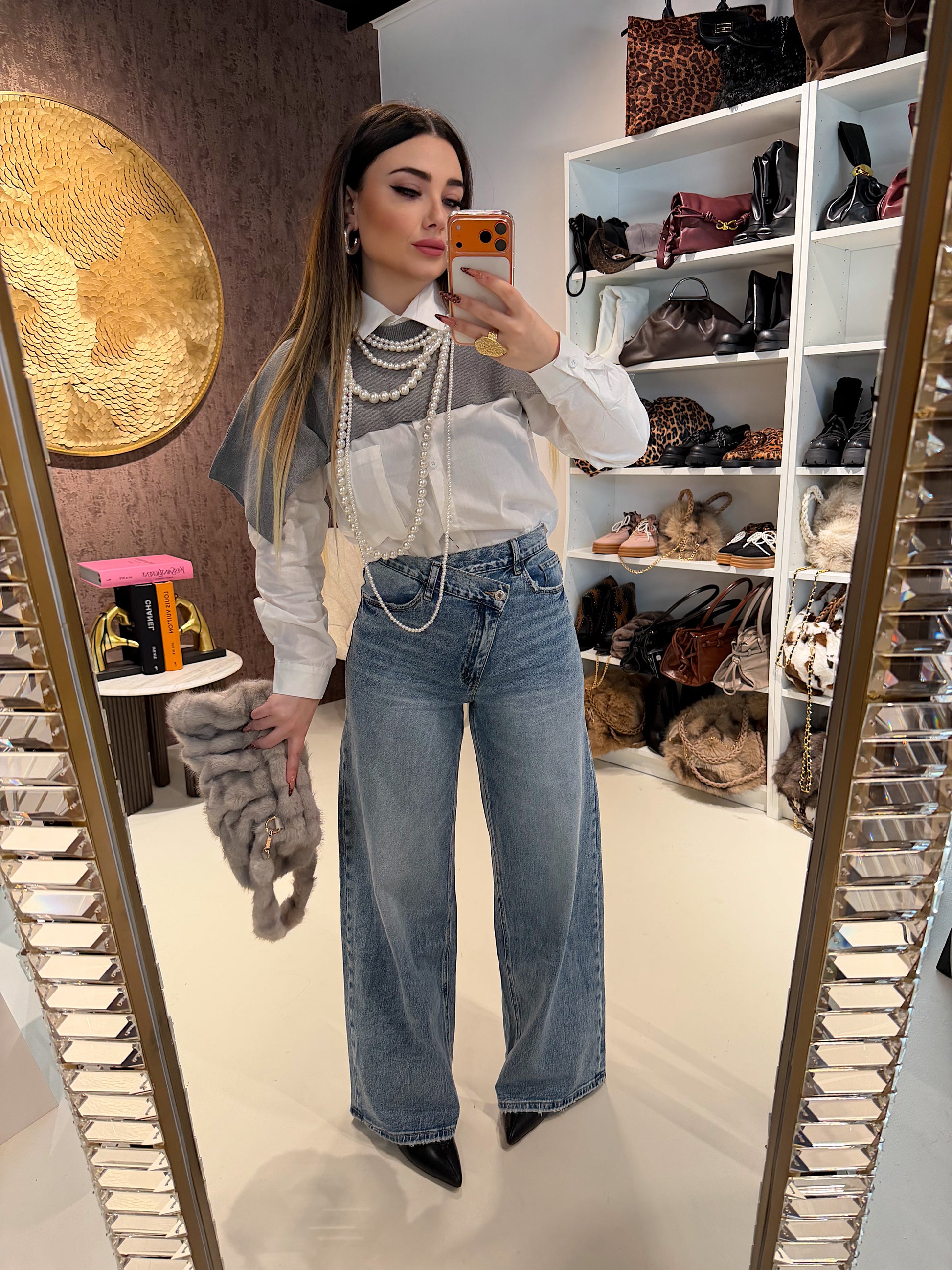 Jeans a Vita Asimmetrica Twist Up - R.a. Boutique