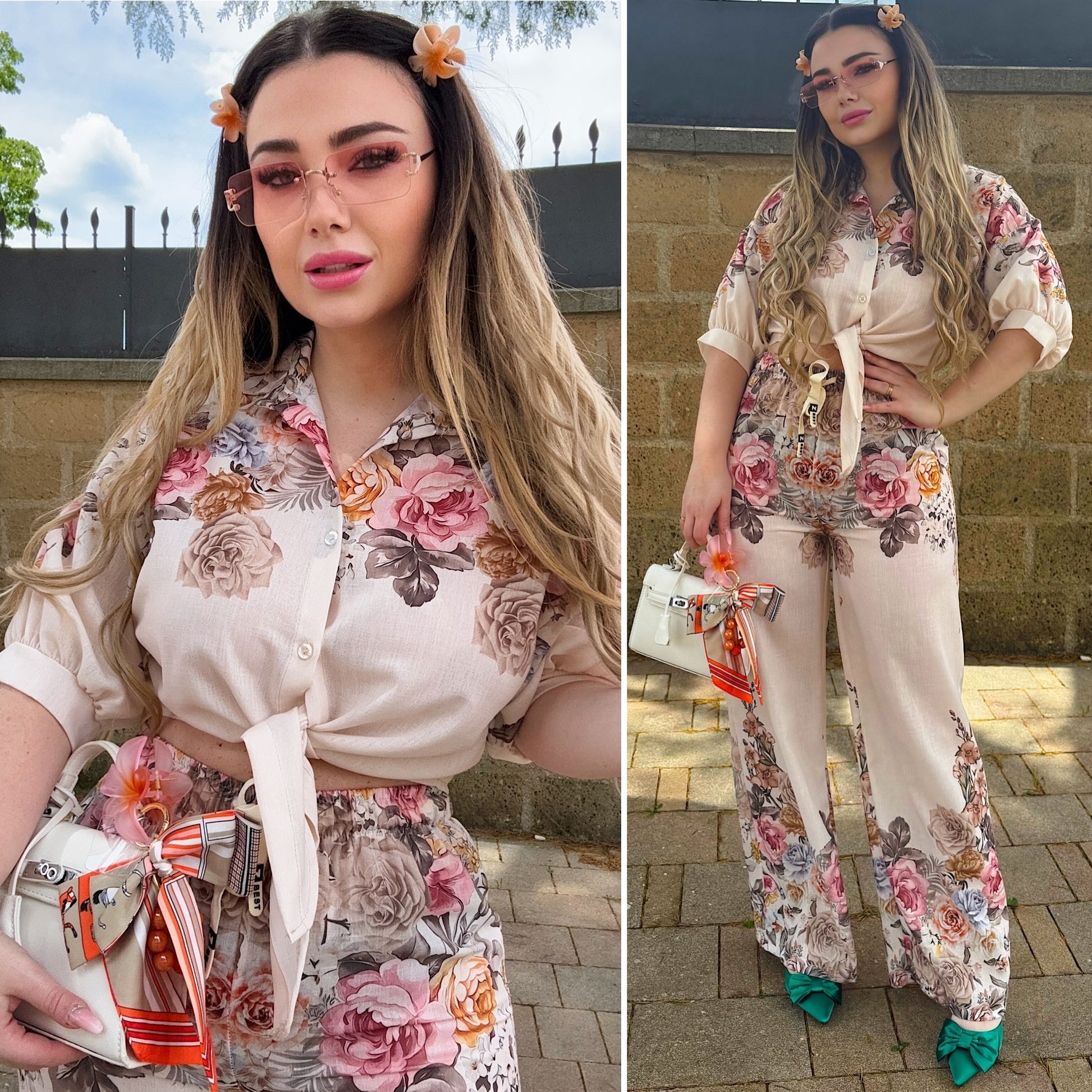 Set camicia e pantalone floreale - R.a. Boutique