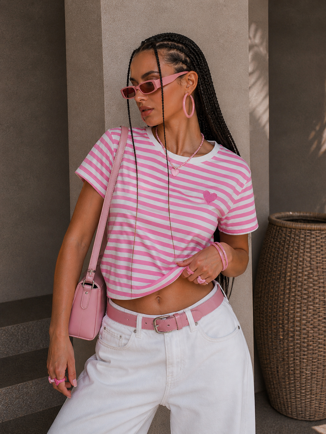 Maglia a righe con cuore - R.a. Boutique