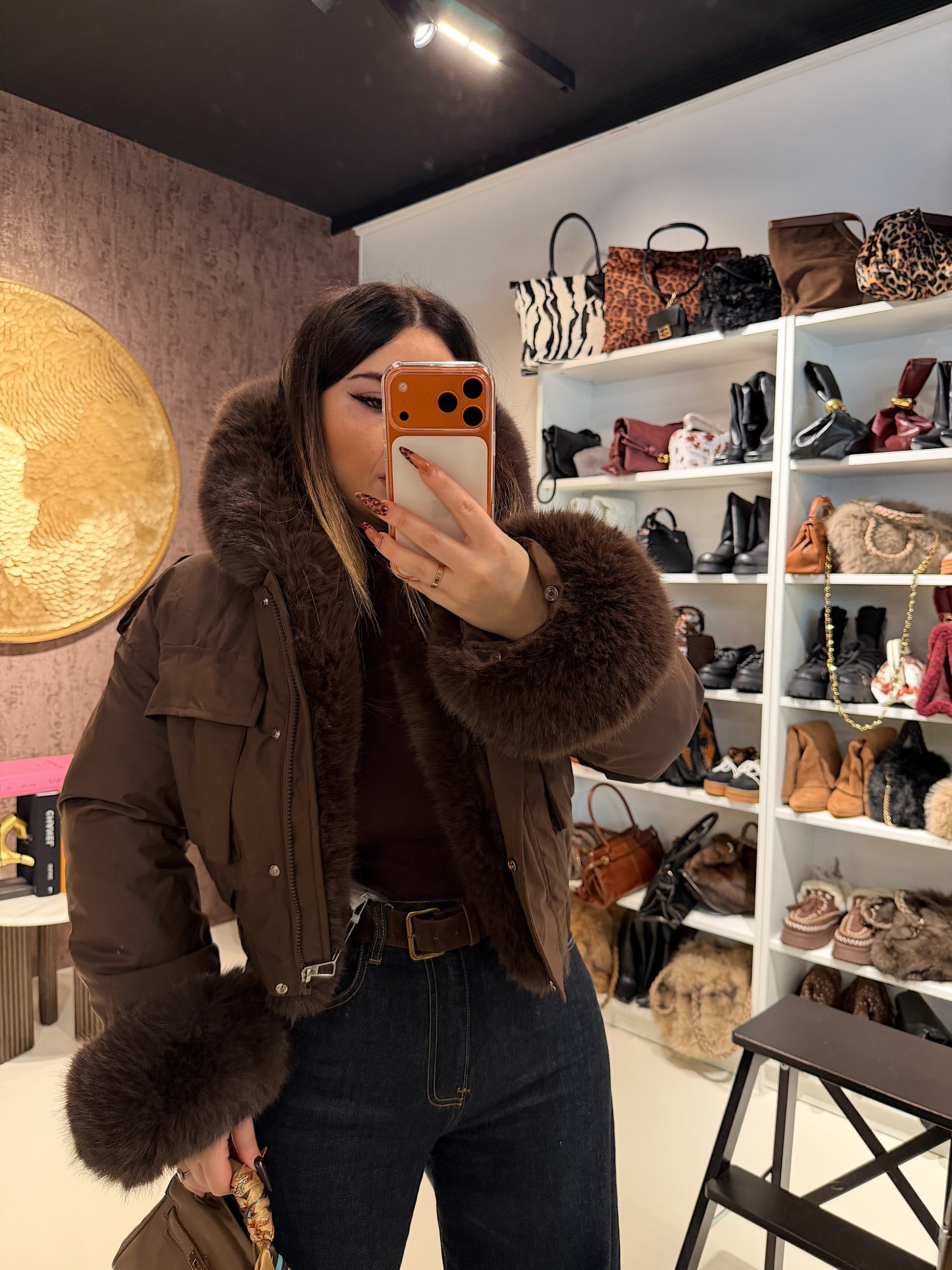 Bomber crop con pelo - R.a. Boutique