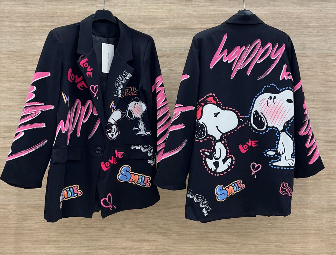 Giacca snoopy nera - R.a. Boutique