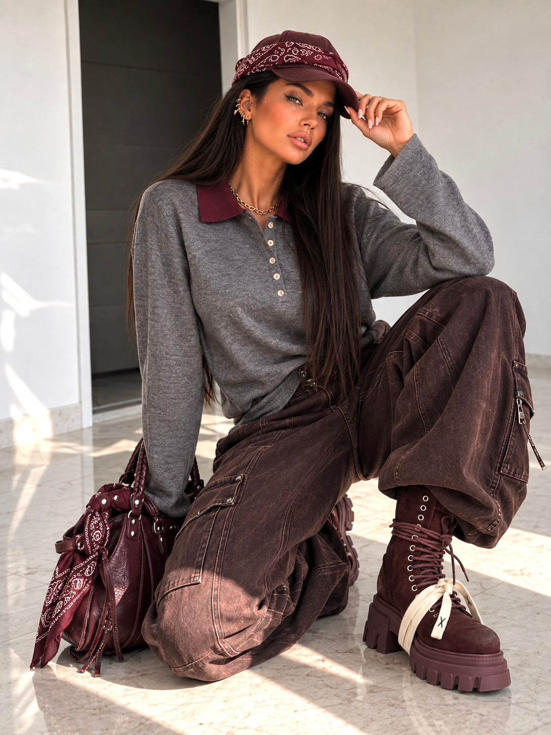 Polo Knit con Colletto a Contrasto - R.a. Boutique
