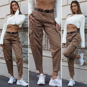 Pantalone cargo choco - R.a. Boutique 