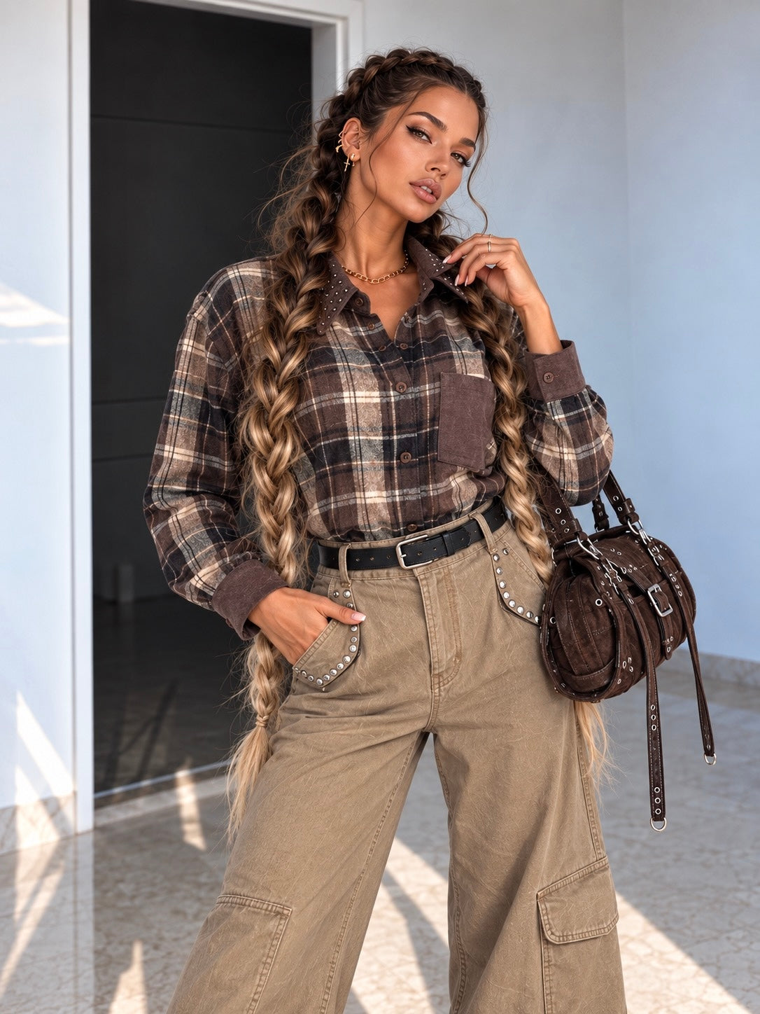 Camicia Check Rock Studs - R.a. Boutique