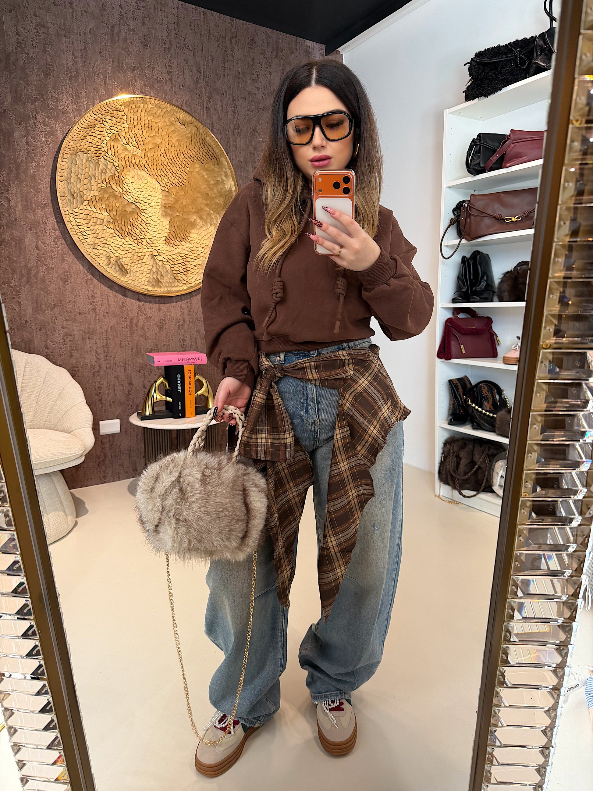 Felpa crop con lacci a nodo - R.a. Boutique