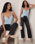 Canotta con dettaglio pizzo - R.a. Boutique