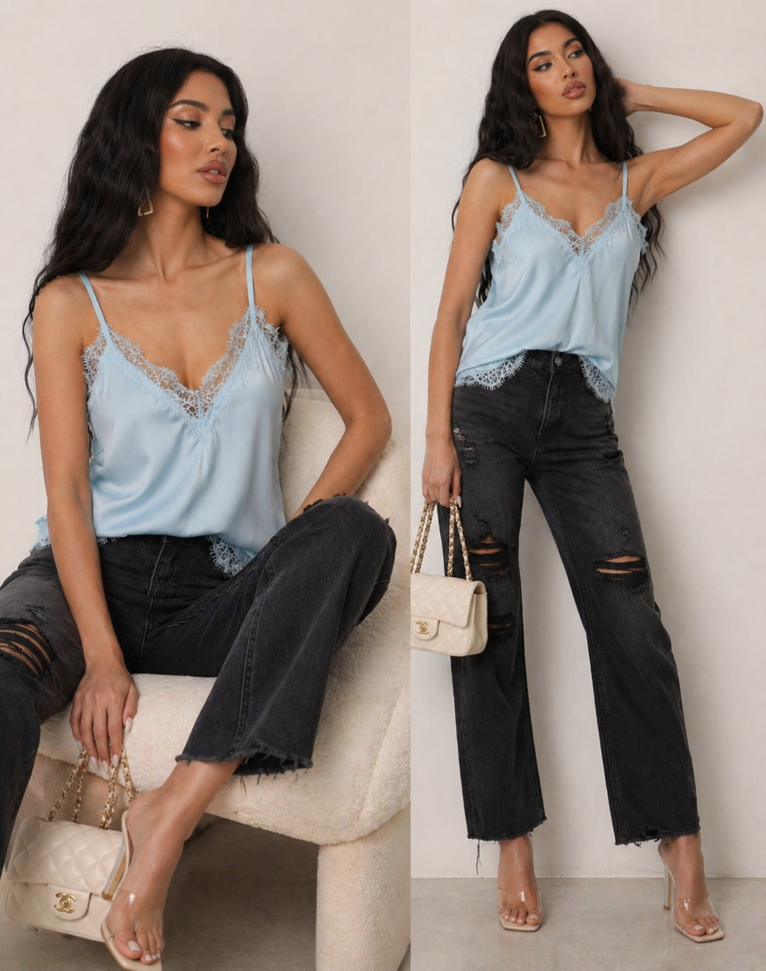 Canotta con dettaglio pizzo - R.a. Boutique