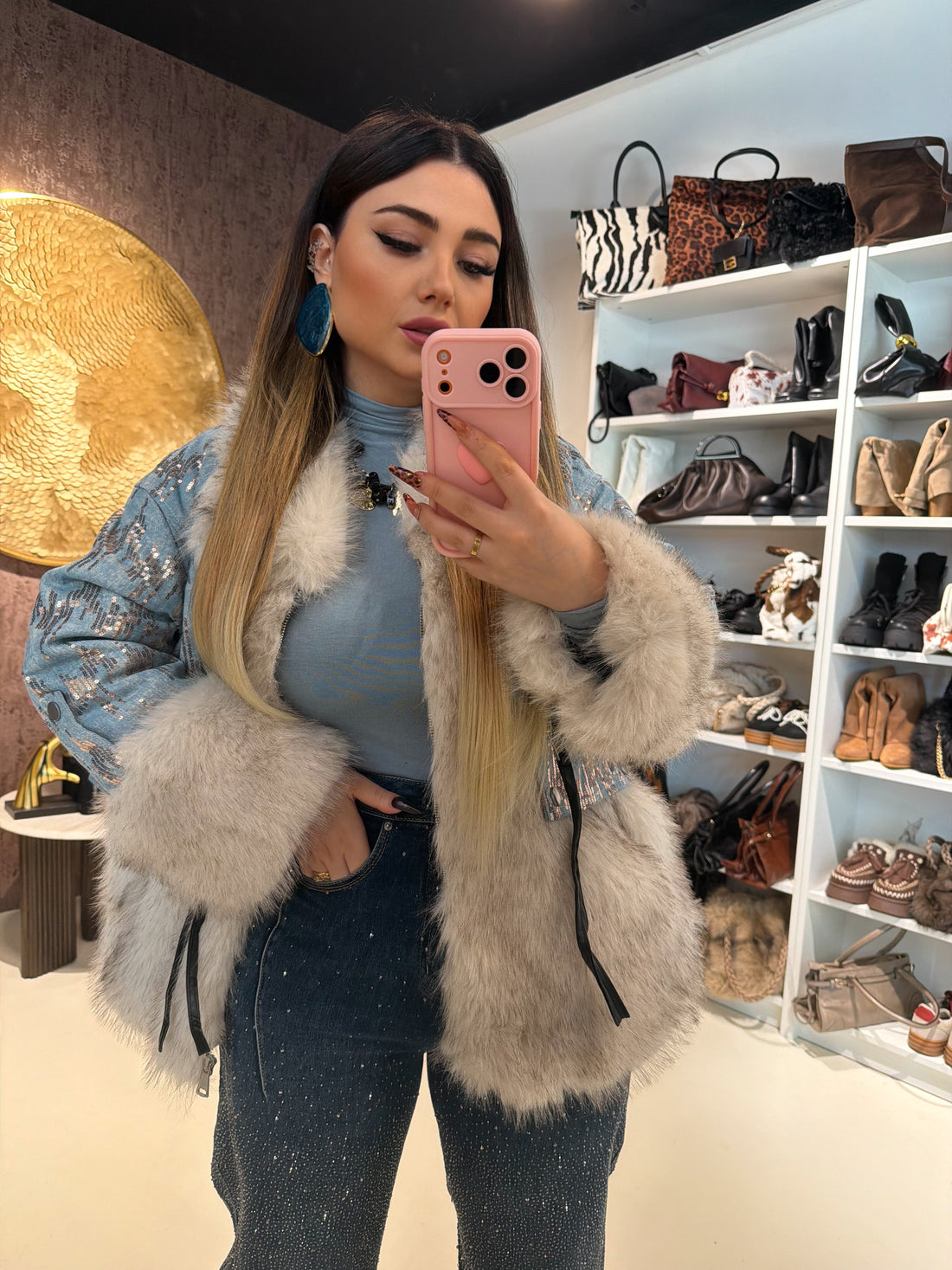 Pelliccia Denim sparkle - R.a. Boutique