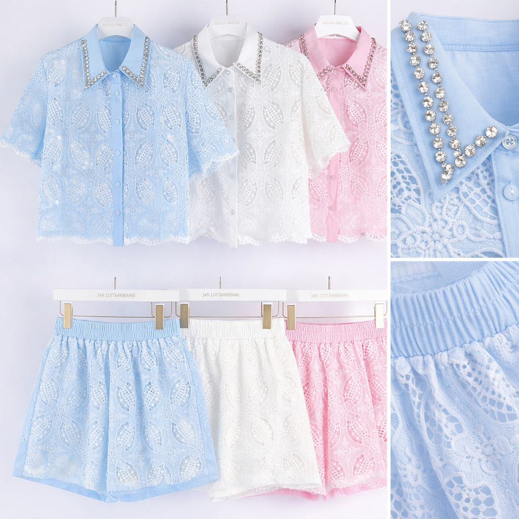 Completo Ricamo Luxury Summer Sky