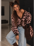 Cardigan Zebrato Marrone e Rosa - R.a. Boutique