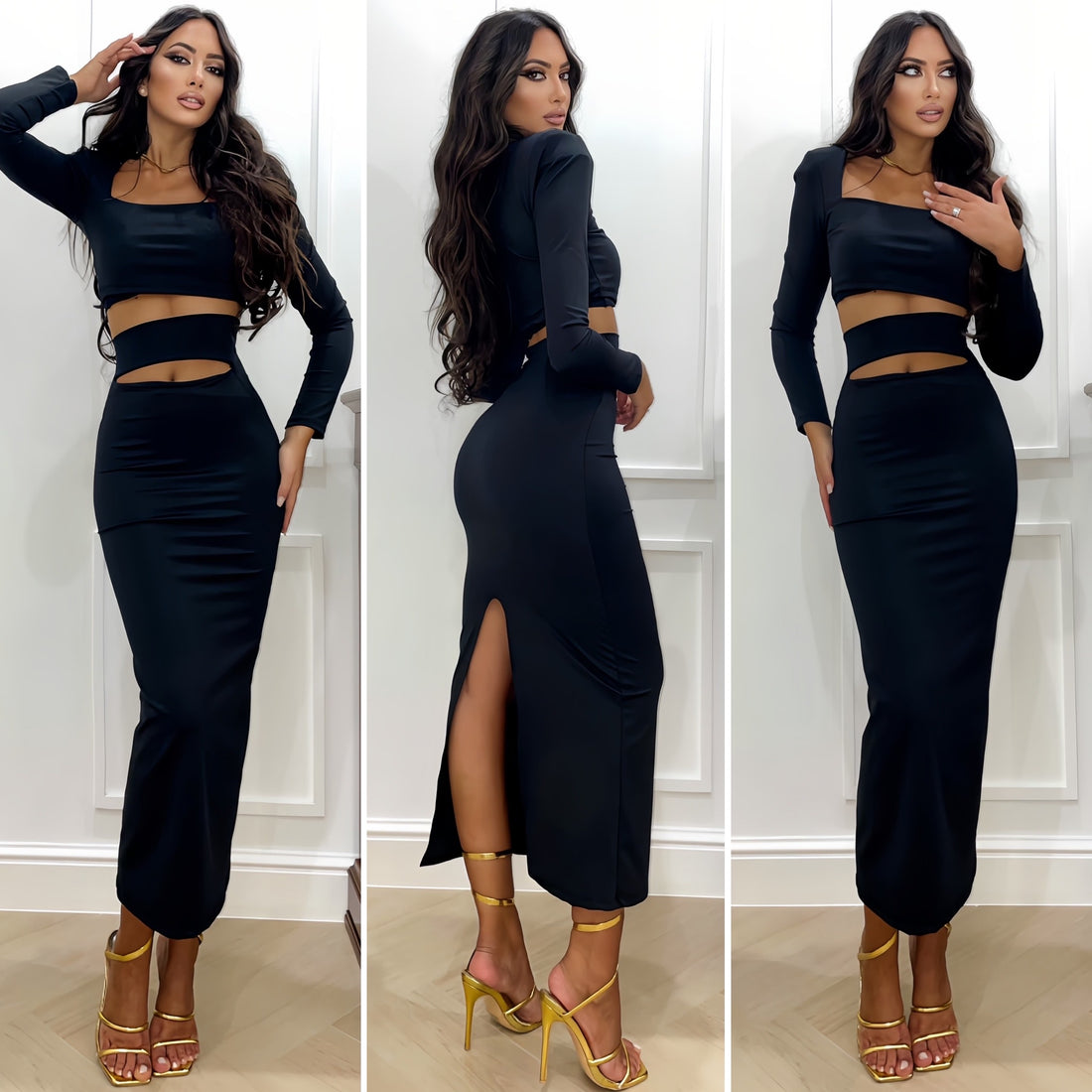 Completo top e gonna nero - R.a. Boutique 