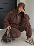 Completo Urban Zip con Pantalone Balloon e Cintura Inclusa – Marrone - R.a. Boutique