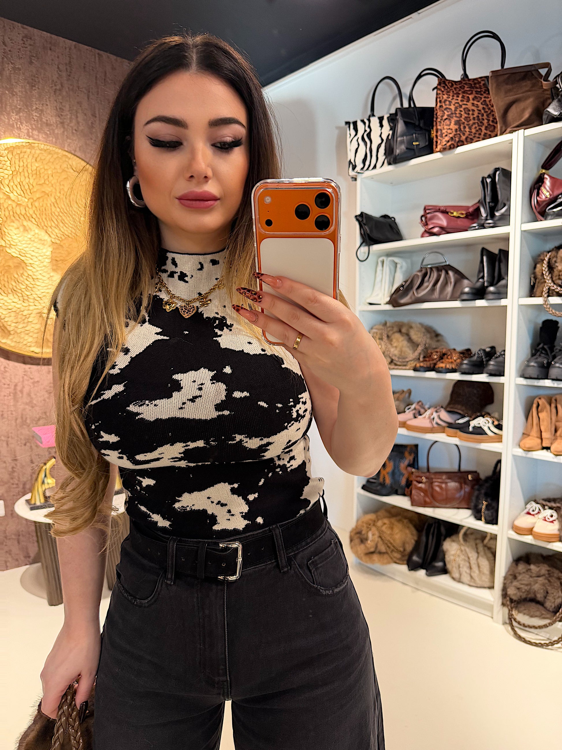 Completo top e pantalone cow print - R.a. Boutique