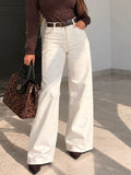 Pantalone essential white con cintura compresa - R.a. Boutique