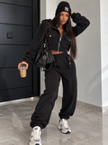 Completo Felpato Urban Cargo Nero - R.a. Boutique