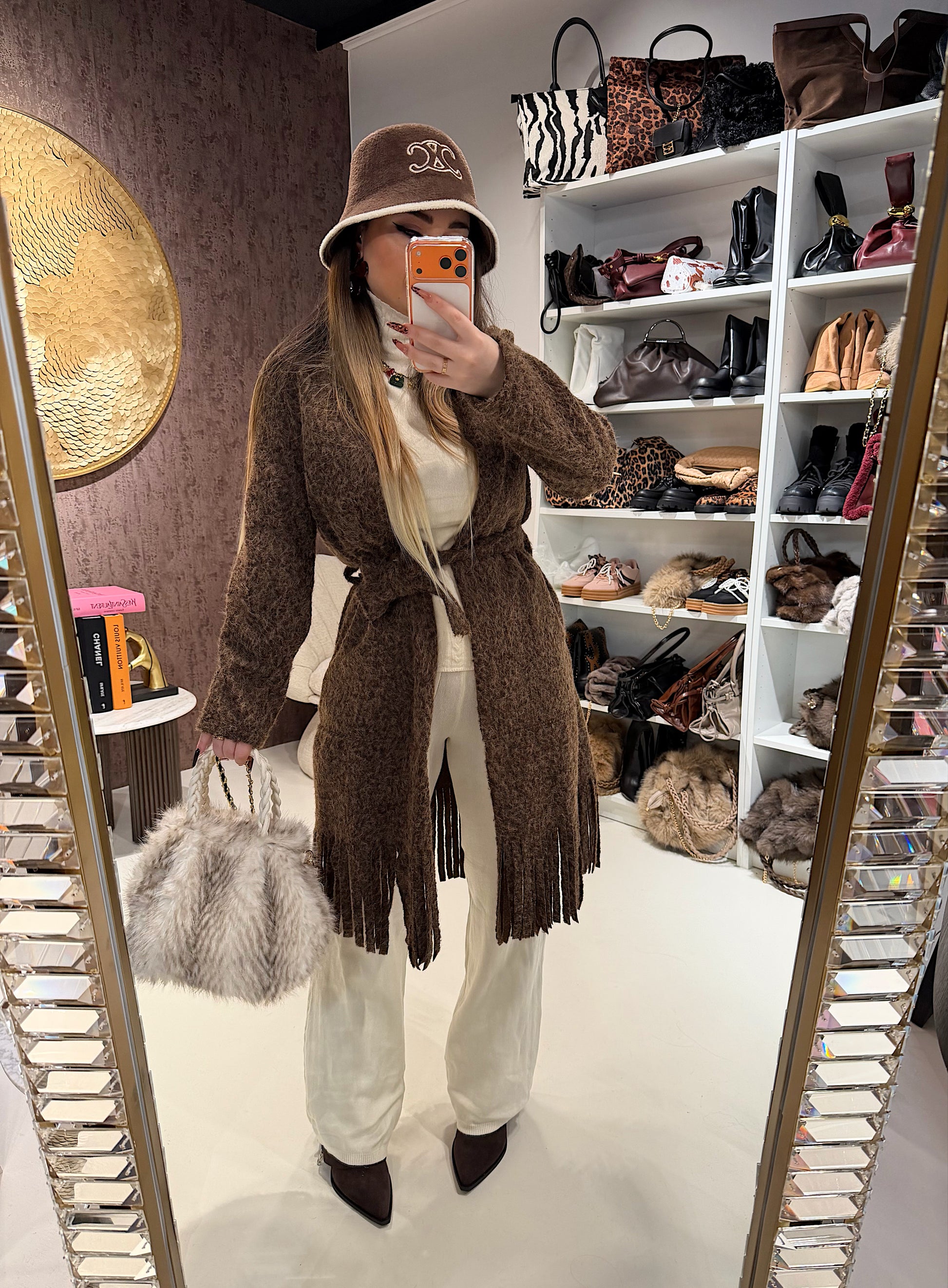 Cappotto con frange e fiocco 3 colori - R.a. Boutique
