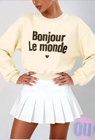 Felpa primaverile Bonjour Le Monde