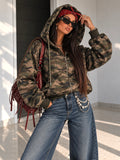 Felpa Camouflage Oversize con Zip e Cappuccio - R.a. Boutique