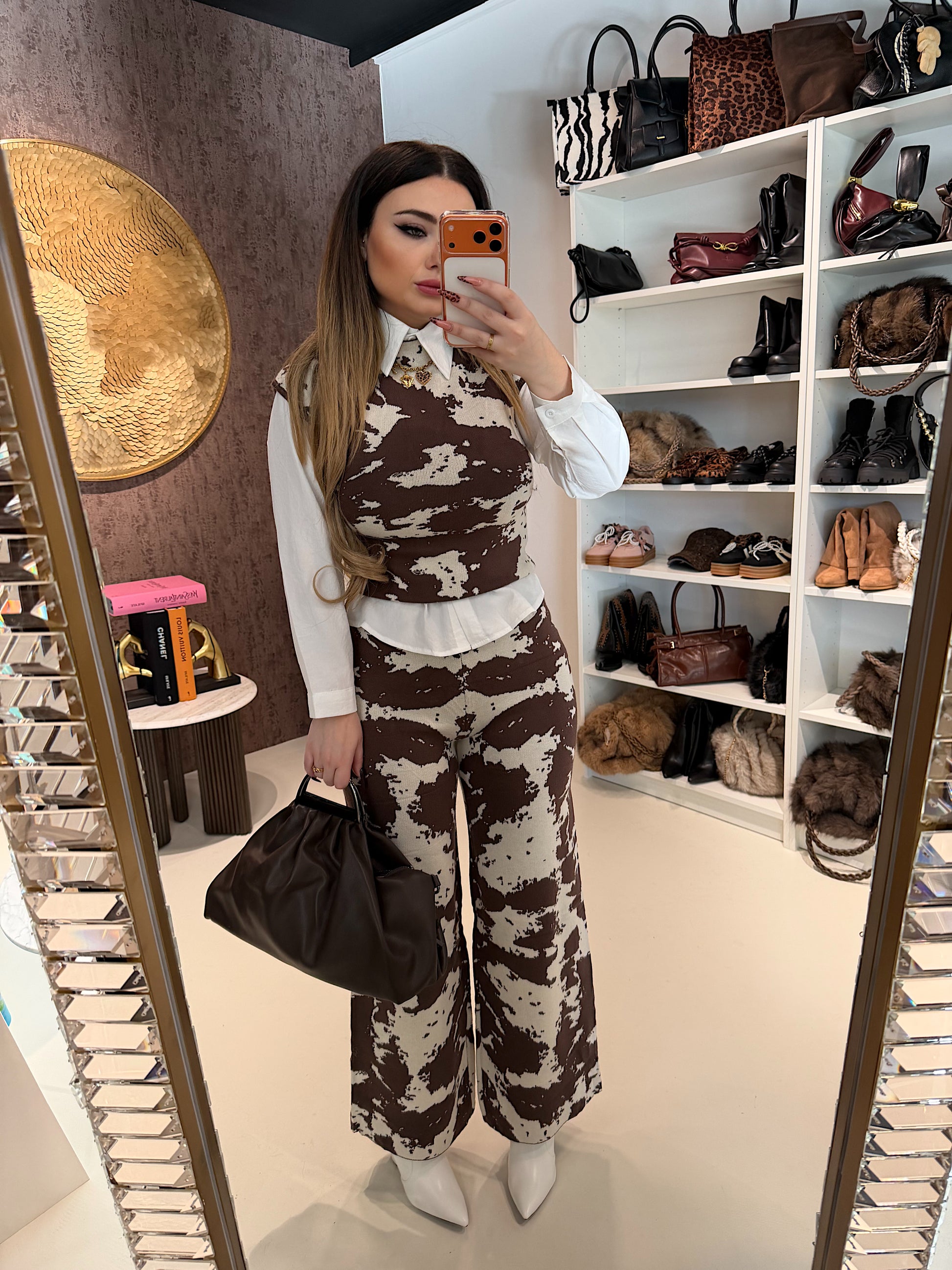 Completo top e pantalone cow print - R.a. Boutique