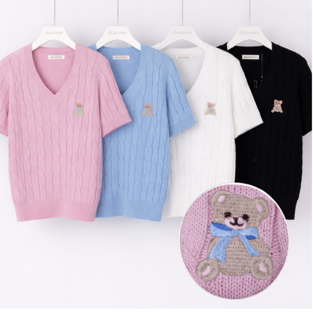 Maglia Teddy Knit V-Neck - R.a. Boutique