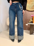 Jeans Wide Leg Chain - R.a. Boutique