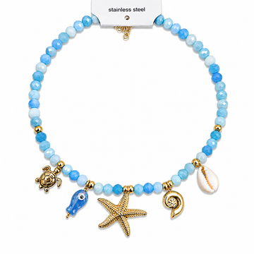 Collana Onda Azzurra con stella marina - R.a. Boutique