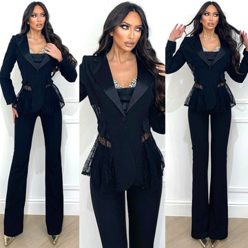 Completo giacca bustier e pantalone nero - R.a. Boutique