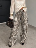 Pantalone Zebrato Wide Leg con Laccetti - R.a. Boutique