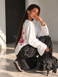 Maglia Oversize Time Bianca con Stampa Rossa - R.a. Boutique