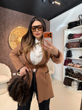 Cappotto Corto con Cintura in Vita e Dettagli - R.a. Boutique