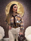 Camicia a quadri con orsetto in rilievo - R.a. Boutique