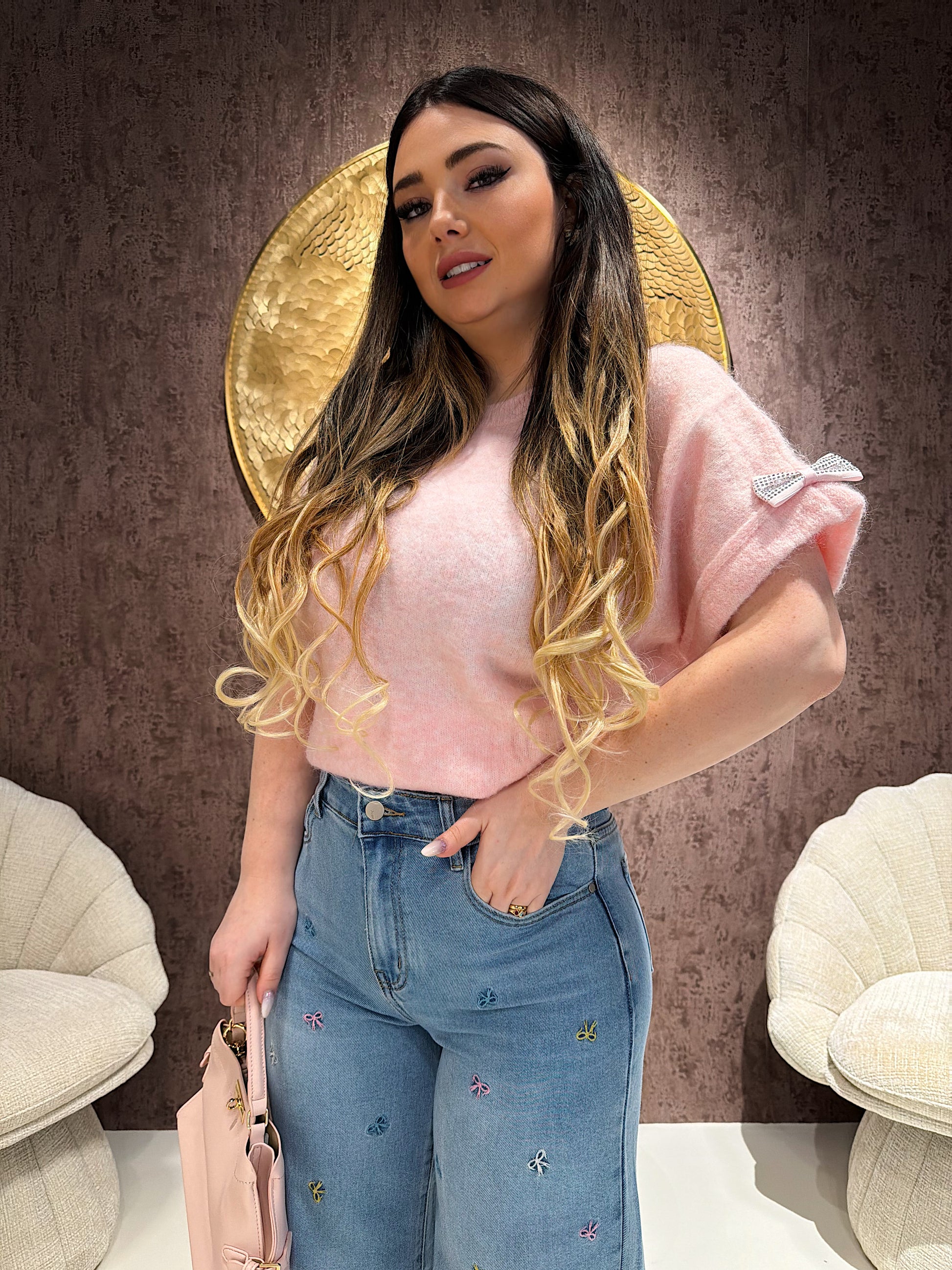 Maglia Soft con Fiocco Gioiello - R.a. Boutique