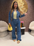 Completo Denim Flower - R.a. Boutique