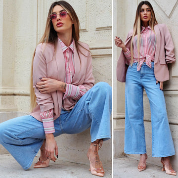 Giacca cipria manica arricciata - R.a. Boutique 