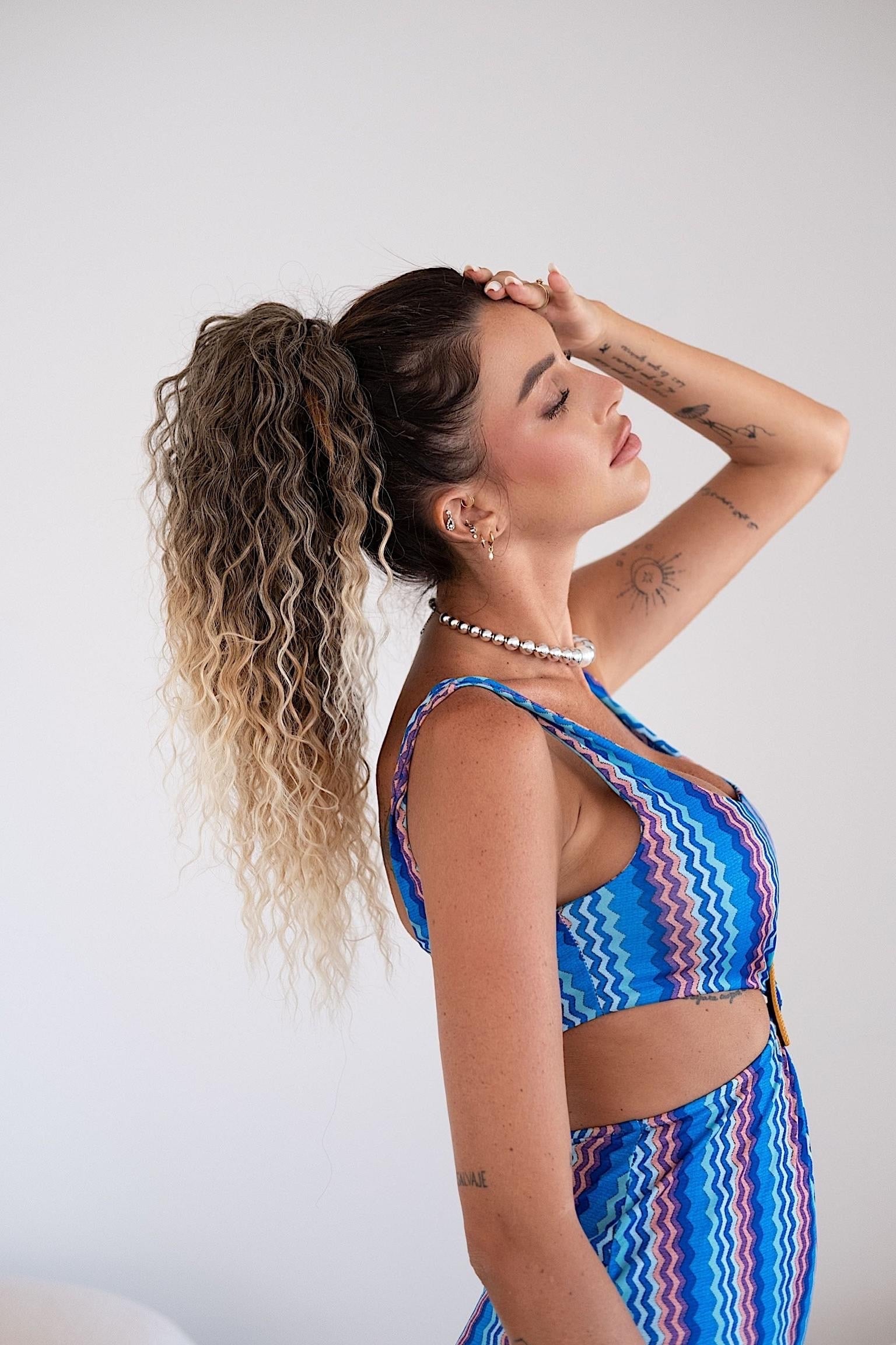 Coda Di Cavallo Sintetica Freetress Equal Con Coulisse - Creta - Foto 9